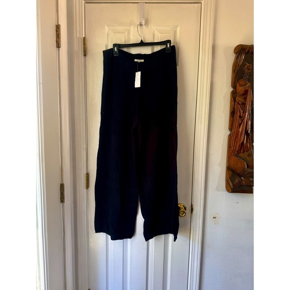 Z Supply Lush Birdseye Jacquard High Rise Ankle Pant Black ZP243896 Womens Large - Picture 3 of 4